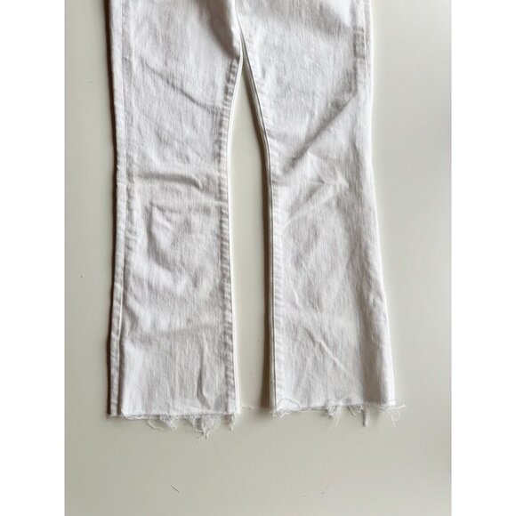 MOTHER The Hustler Ankle Fray Fairest of Them All White Flare Jeans, Size 26 - Picture 8 of 16